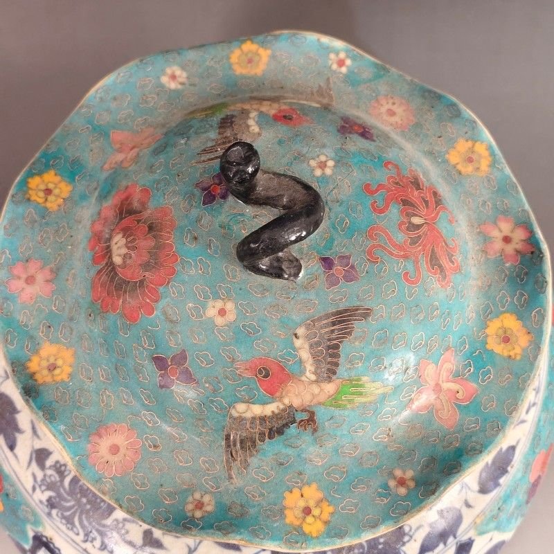 30cm Oriental Art Ceramic Temple Jar Hand Painted Scholar & Deer Scene (4)