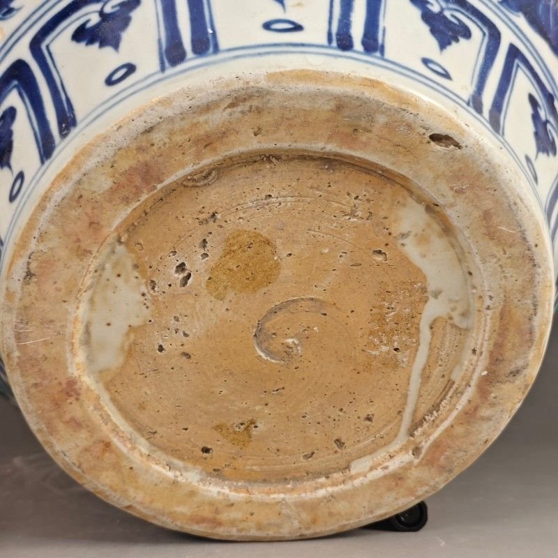 30cm Oriental Art Ceramic Temple Jar Hand Painted Scholar & Deer Scene (8)