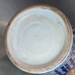 Antique Blue & White Double Happiness Porcelain Ginger Jars with Lids Set of 2 (1)
