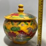 Antique Chinese Yellow Ground Sancai Relief Jar Pair (4)