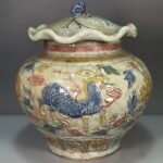 Antique Crackle Glaze Porcelain Ginger Jar with Dragon Motif (9)