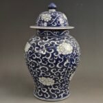 Blue & White Ice Plum Ginger Jar 40cm Large Chinoiserie Porcelain (9)