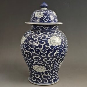 Blue & White Ice Plum Ginger Jar 40cm Large Chinoiserie Porcelain (9)