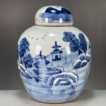 Blue and White Landscape Ginger Jar (8)