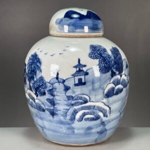 Blue and White Landscape Ginger Jar (8)