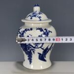 Blue and White Porcelain Ginger Jar with Bird & Plum Blossom Motif (1)