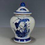 Blue and White Porcelain Small Lotus Ginger Jar with Lid (2)