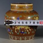 Brown Glazed Famille Rose Porcelain Mini Ginger Jar (5)