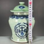 Celadon and Blue Porcelain Ginger Jar with Lid (1)