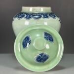 Celadon and Blue Porcelain Ginger Jar with Lid (4)