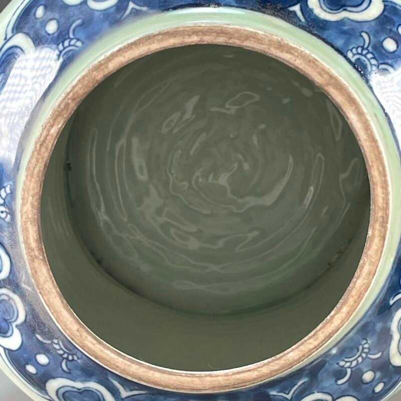 Celadon and Blue Porcelain Ginger Jar with Lid (7)