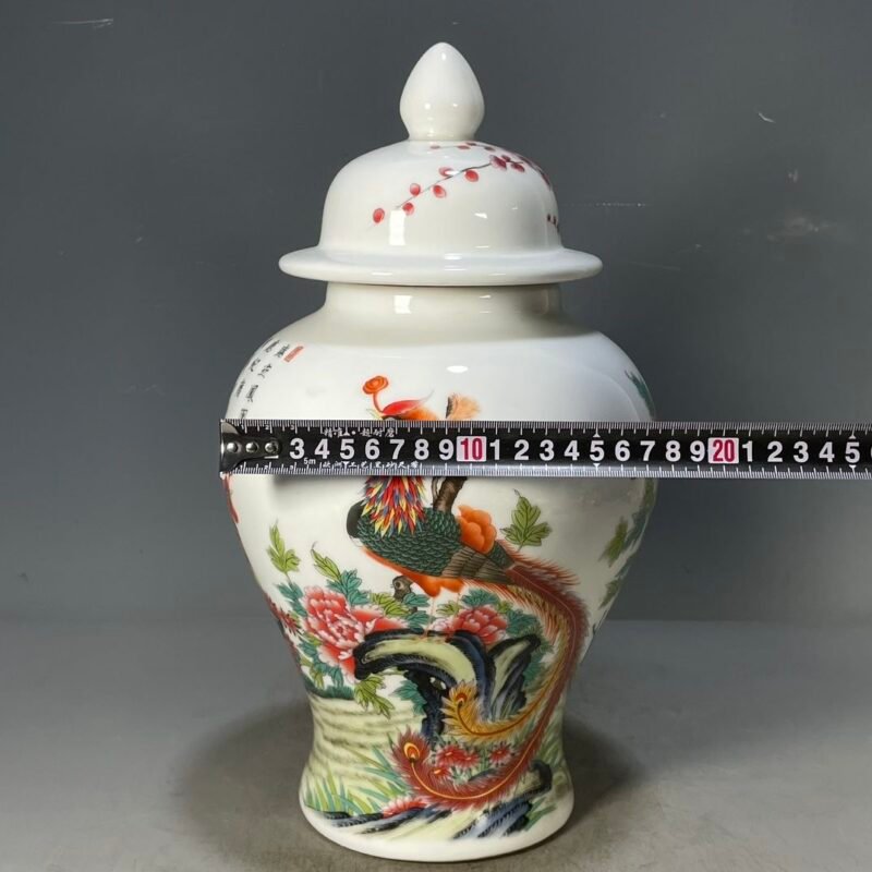 Classic Chinoiserie Ginger Jar with Phoenix & Peony Motif (1)