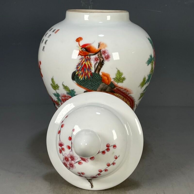 Classic Chinoiserie Ginger Jar with Phoenix & Peony Motif (6)