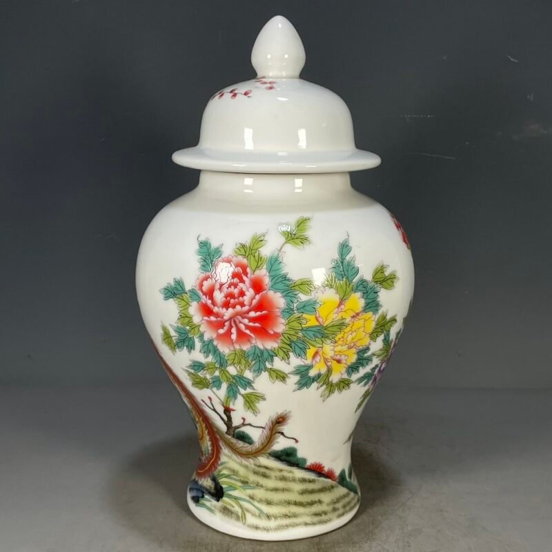 Classic Chinoiserie Ginger Jar with Phoenix & Peony Motif (7)
