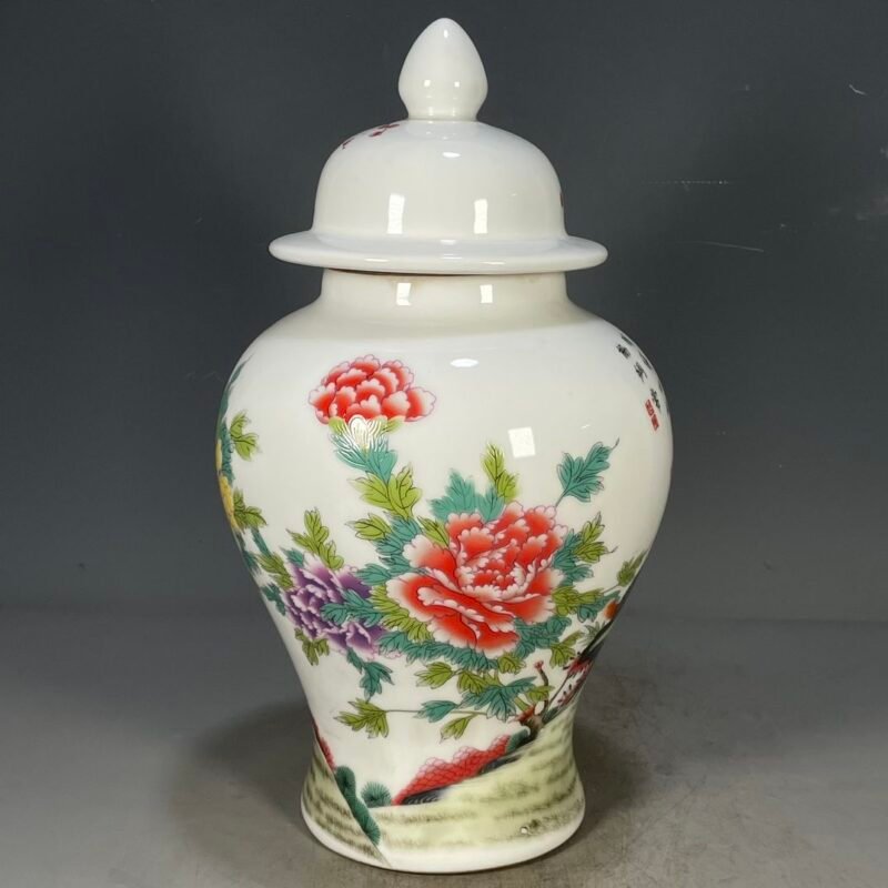 Classic Chinoiserie Ginger Jar with Phoenix & Peony Motif (8)