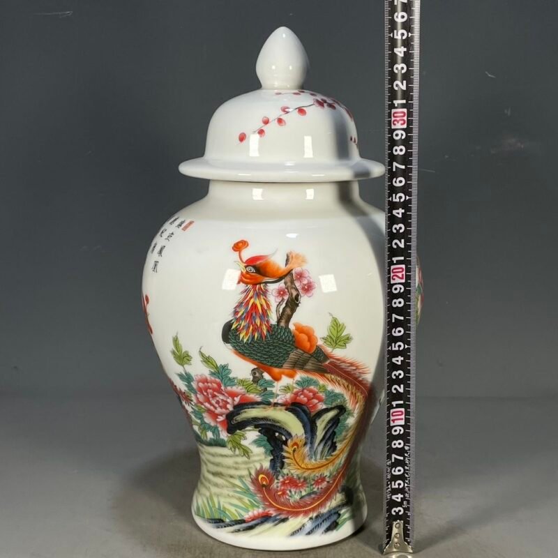 Classic Chinoiserie Ginger Jar with Phoenix & Peony Motif (9)