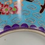 Cloisonne Style Bird & Plum Blossom Chinoiserie Ginger Jar, Turquoise Blue Lidded Porcelain Canister (2)