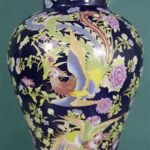 Cobalt Blue Ginger Jar – Famille Rose Phoenix & Peony Temple Jar with Lid – Luxurious Chinoiserie Statement Decor (5)
