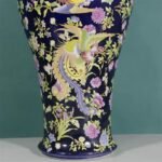 Cobalt Blue Ginger Jar – Famille Rose Phoenix & Peony Temple Jar with Lid – Luxurious Chinoiserie Statement Decor (6)
