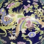 Cobalt Blue Ginger Jar – Famille Rose Phoenix & Peony Temple Jar with Lid – Luxurious Chinoiserie Statement Decor (7)