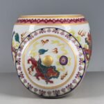 Colorful Enamel Lion Chinoiserie Ginger Jar, Lidded Porcelain Storage Jar (6)