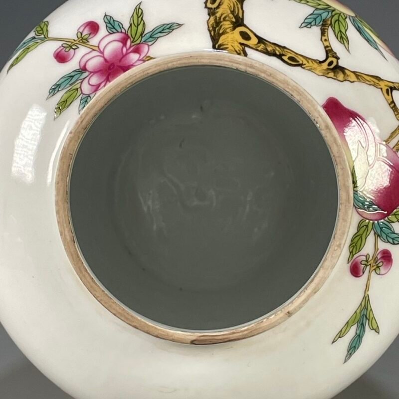 Crane & Peach Ginger Jar, 9.8 Porcelain Jar with Floral Motif (3)