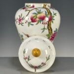 Crane & Peach Ginger Jar, 9.8 Porcelain Jar with Floral Motif (6)