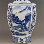 Extra Large Blue and White Porcelain Square Ginger Jar (4)