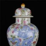 Famille Rose Blue Dragon Tall Ginger Jar (1)