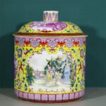 Famille Rose Porcelain Ginger Jar Figural Scene (3 Color Options) (3)