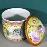 Famille Rose Porcelain Ginger Jar Figural Scene (3 Color Options) (6)