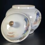 Famille Rose Porcelain Landscape Ginger Jar with Lid (6)