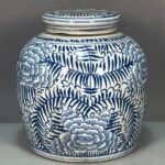 Floral Blue and White Chinoiserie Ginger Jar (2)