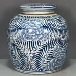 Floral Blue and White Chinoiserie Ginger Jar (4)
