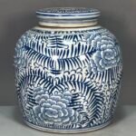 Floral Blue and White Chinoiserie Ginger Jar (5)