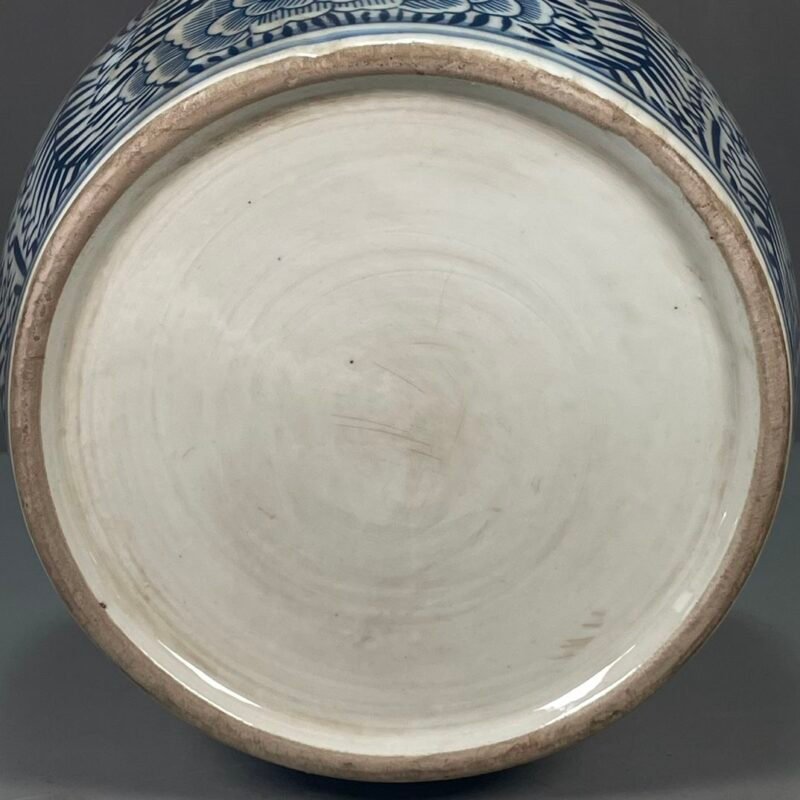 Floral Blue and White Chinoiserie Ginger Jar (8)