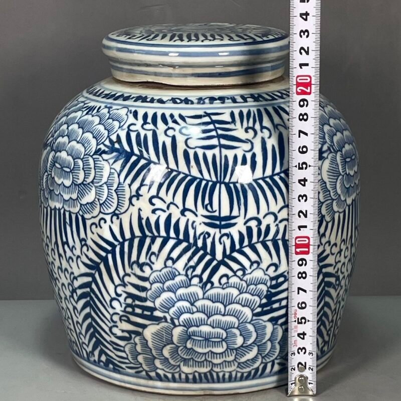 Floral Blue and White Chinoiserie Ginger Jar (9)