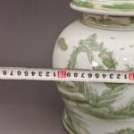 Green & White Chinese Landscape Porcelain Ginger Jar, Lidded Temple Jar for Home Decor (8)