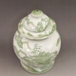 Green & White Chinese Landscape Porcelain Ginger Jar, Lidded Temple Jar for Home Decor (9)