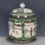 Green and White Figural Ginger Jar (3)