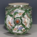 Green and White Figural Ginger Jar (4)