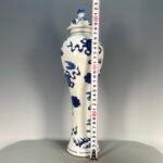 Hand Painted Blue and White Porcelain Tall Ginger Jar with Lid (3)