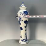 Hand Painted Blue and White Porcelain Tall Ginger Jar with Lid (4)