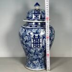 Large Blue and White Ginger Jar with Double Happiness Motif (1)