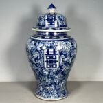 Large Blue and White Ginger Jar with Double Happiness Motif (2)