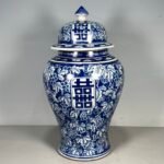 Large Blue and White Ginger Jar with Double Happiness Motif (5)