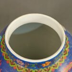 Large Chinese Blue Enamel Ginger Jar Antique Porcelain Vase with Phoenix & Dragon (10)