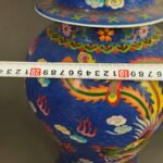 Large Chinese Blue Enamel Ginger Jar Antique Porcelain Vase with Phoenix & Dragon (4)
