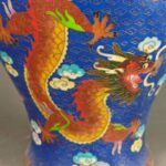 Large Chinese Blue Enamel Ginger Jar Antique Porcelain Vase with Phoenix & Dragon (7)