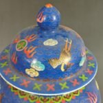 Large Chinese Blue Enamel Ginger Jar Antique Porcelain Vase with Phoenix & Dragon (8)